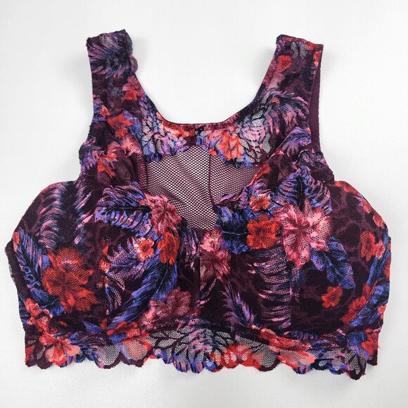 PINK Victoria’s Secret Very Sexy Floral Mesh Lace Bralette Size Medium - Picture 4 of 12
